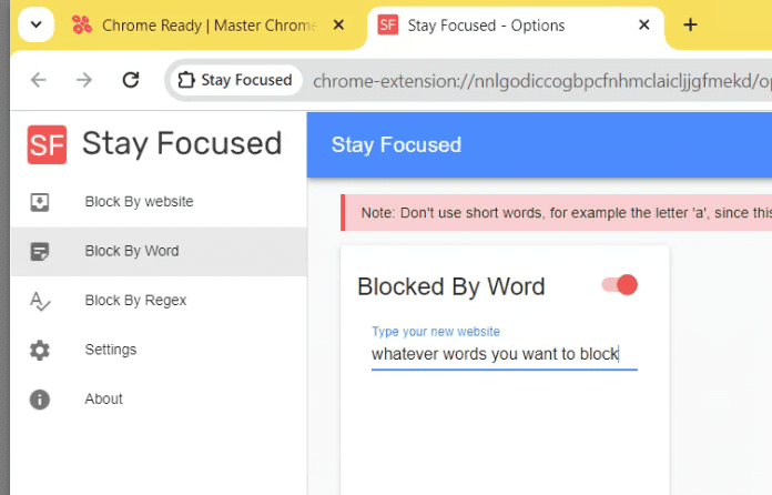 block sites by words