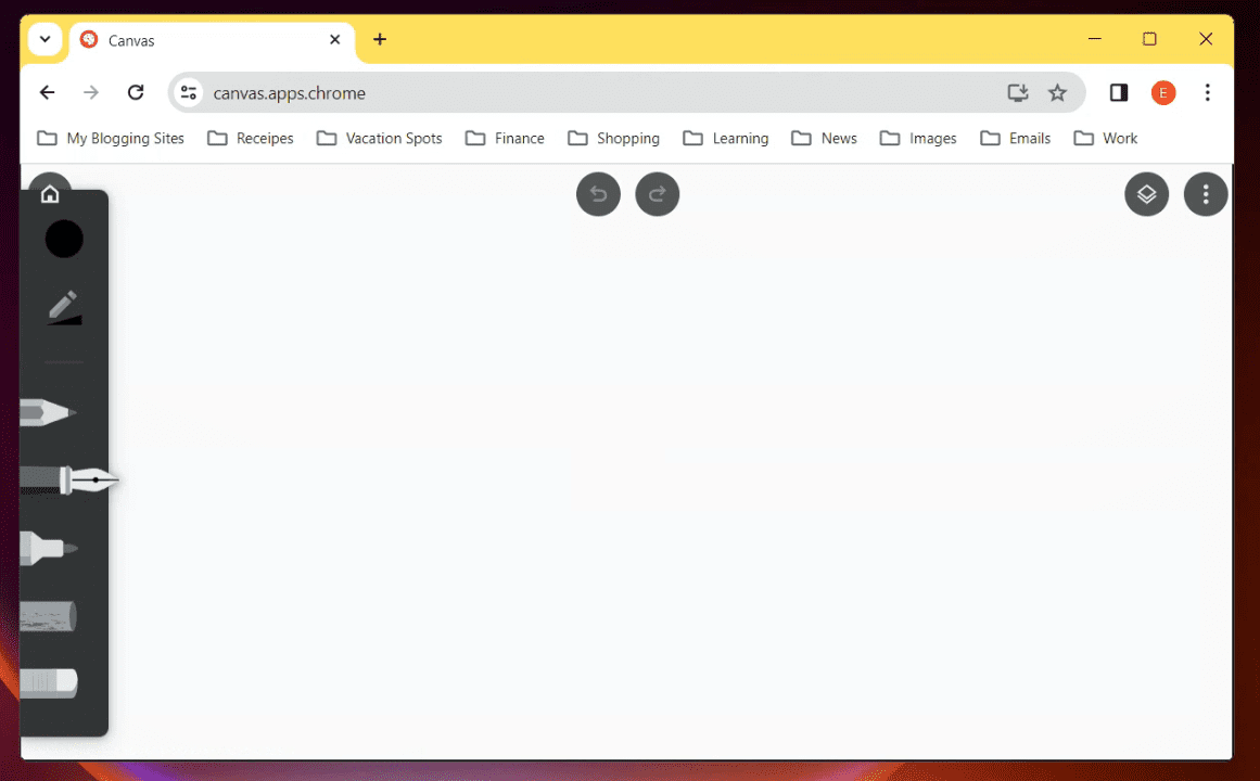 chrome canvas user interface