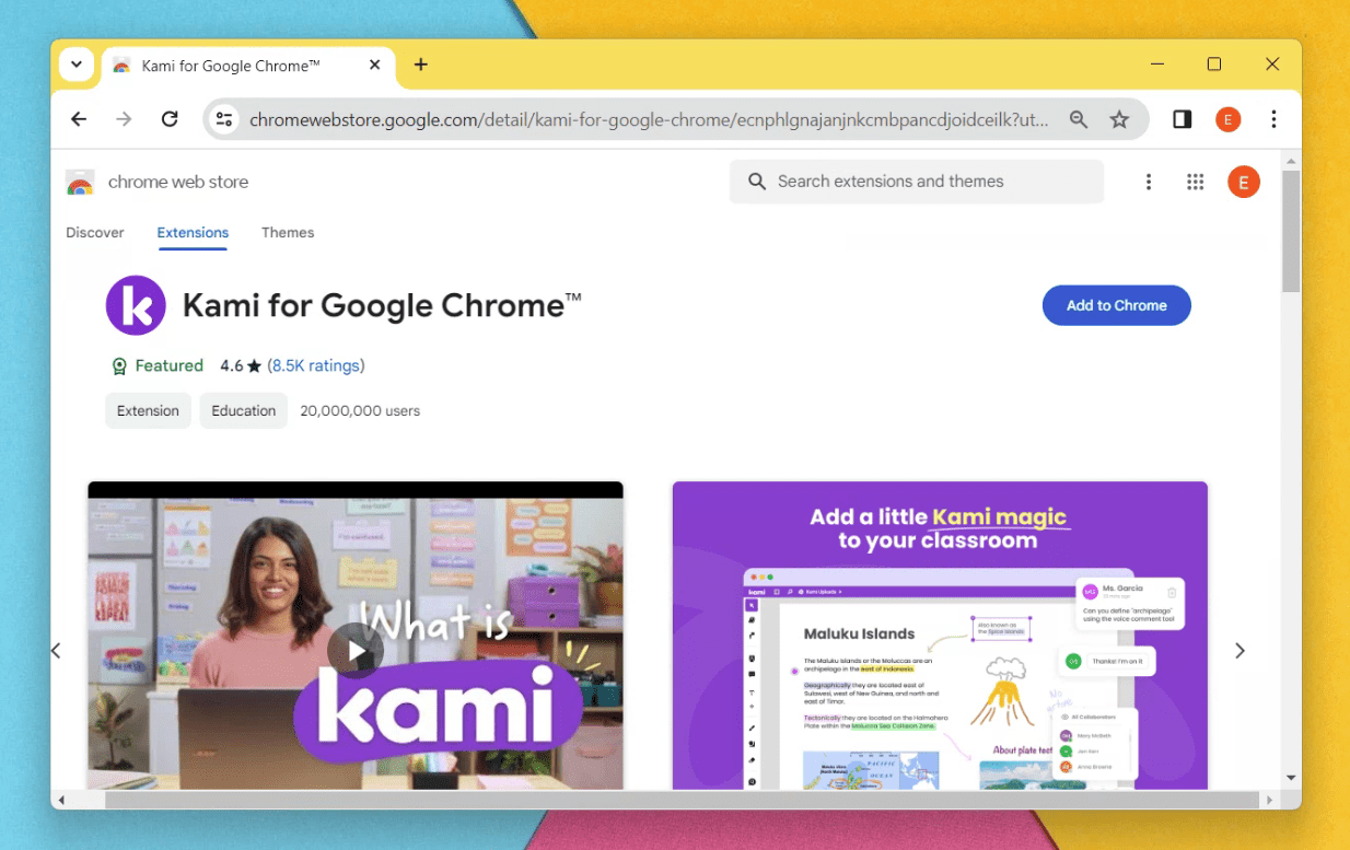 kami extension in chrome web store