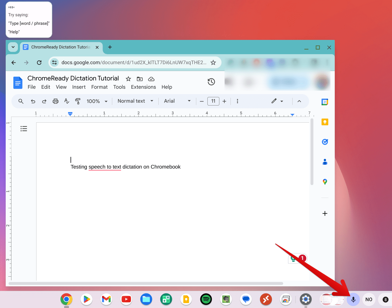 speech to text dictation on chromebook