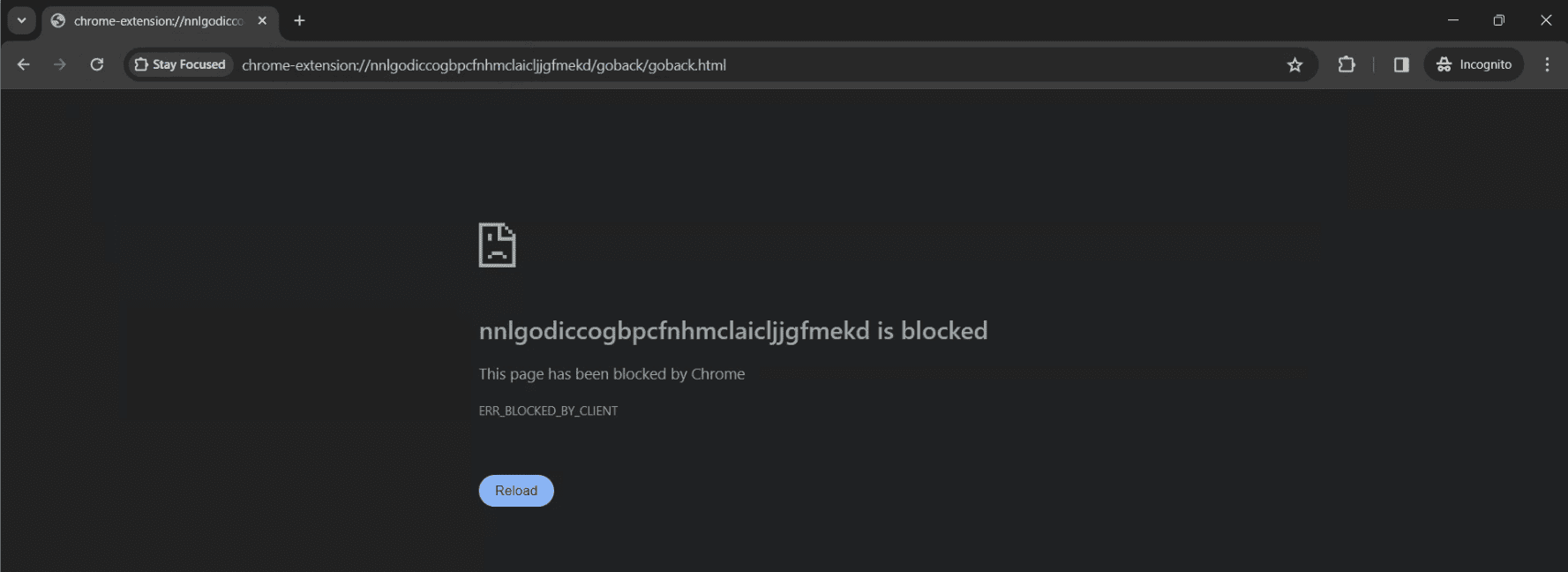 website blocked in incognito mode