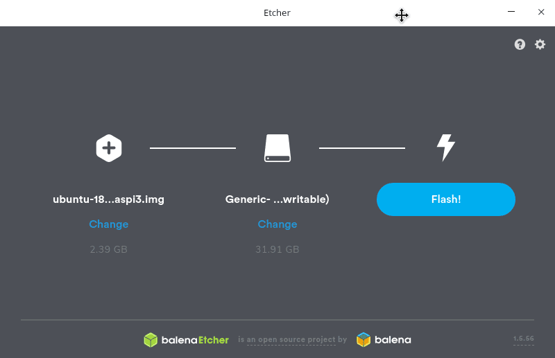 Etcher - Flash Ubuntu Server