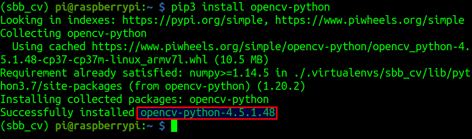 install opencv with pip