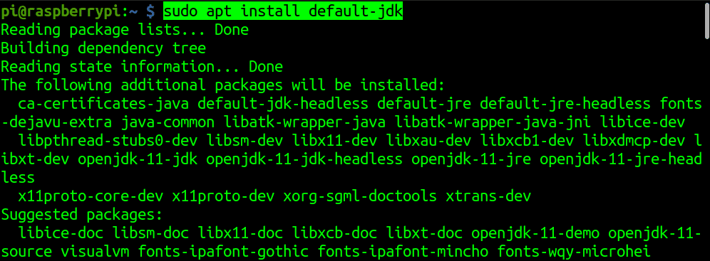 install the default jdk