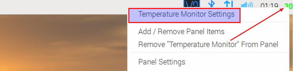 change temperature display settings