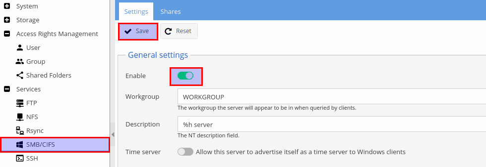 enable smb and cifs