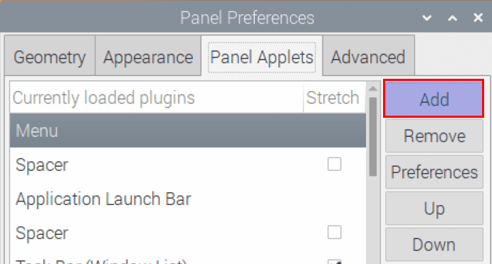 panel preferences