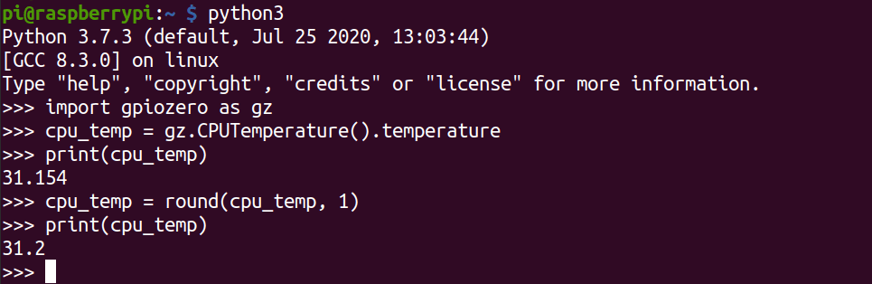 read pi temperature with python