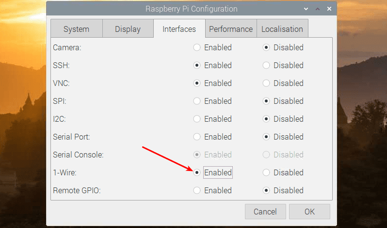 enable 1 wire