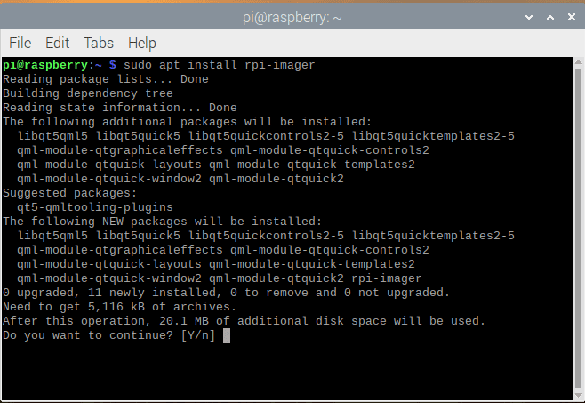 rapsberry pi install rpi imager