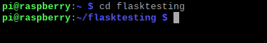 navigating to flasktesting directory