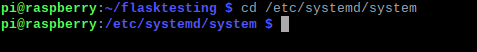 navigating to the systemd directory