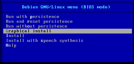 select the graphical install