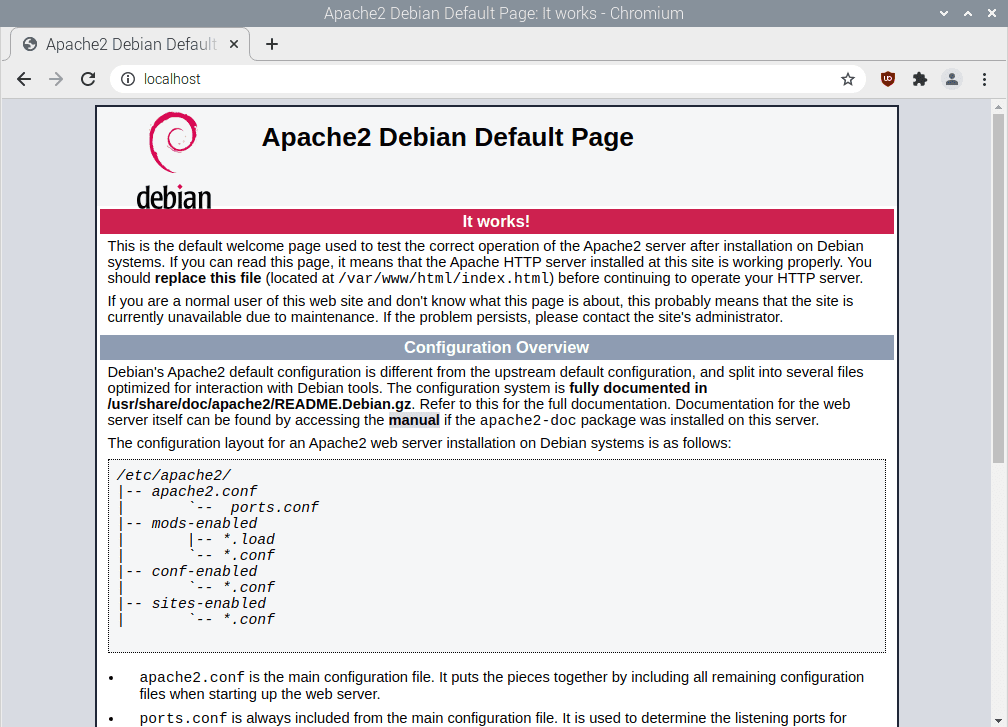 apache successful setup (localhost)