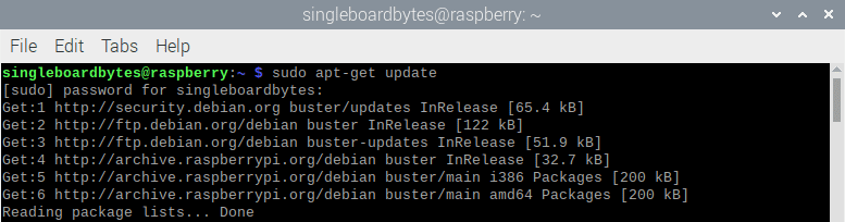 sudo apt get update