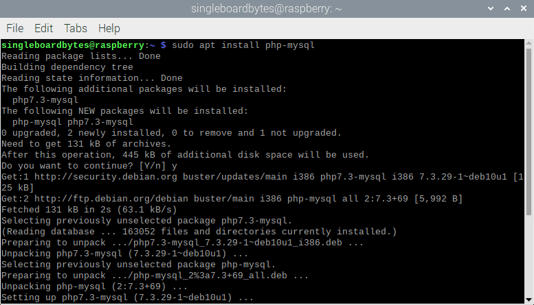 sudo install php mysql