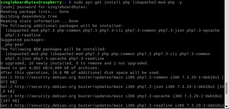 sudo install php
