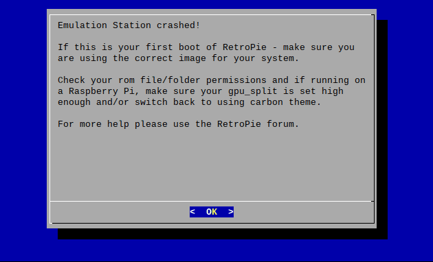 emulationstation crashed