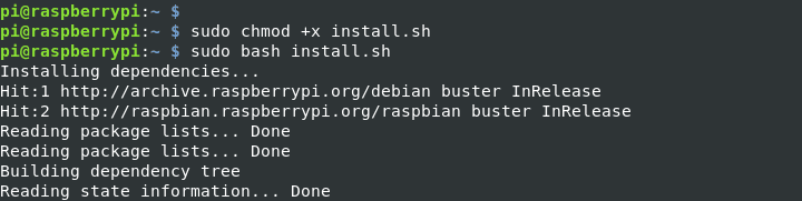 run installation script