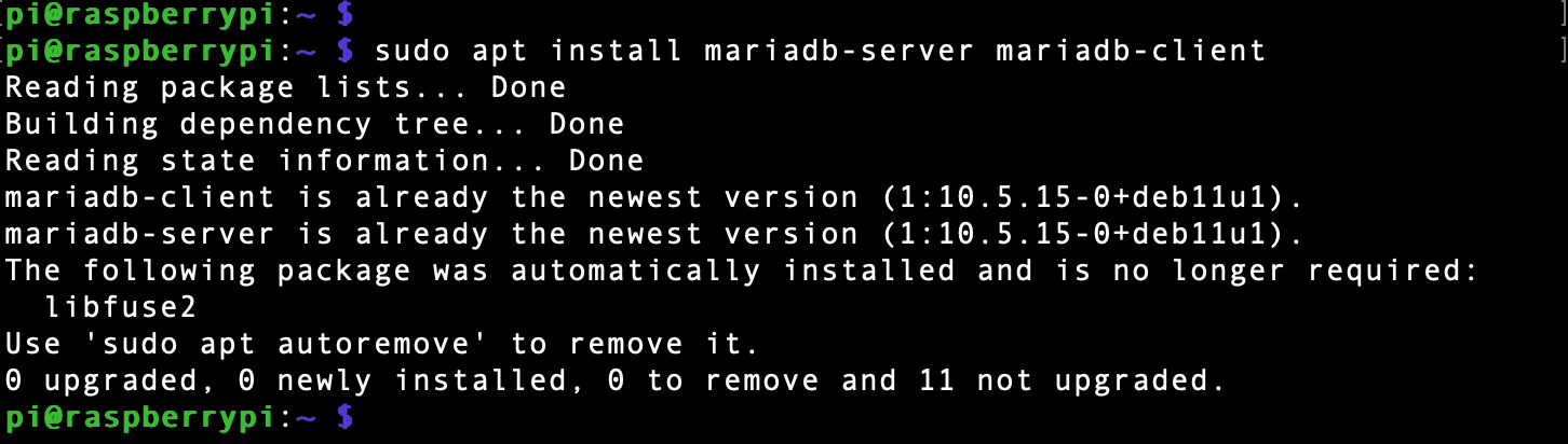 install mariadb