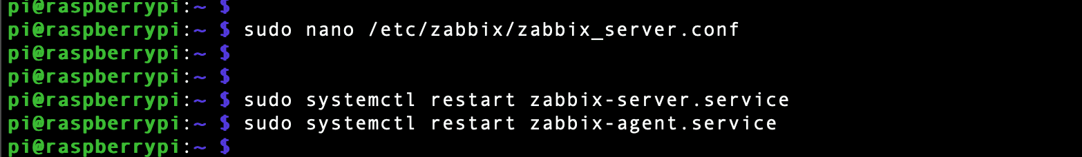 restart zabbix services