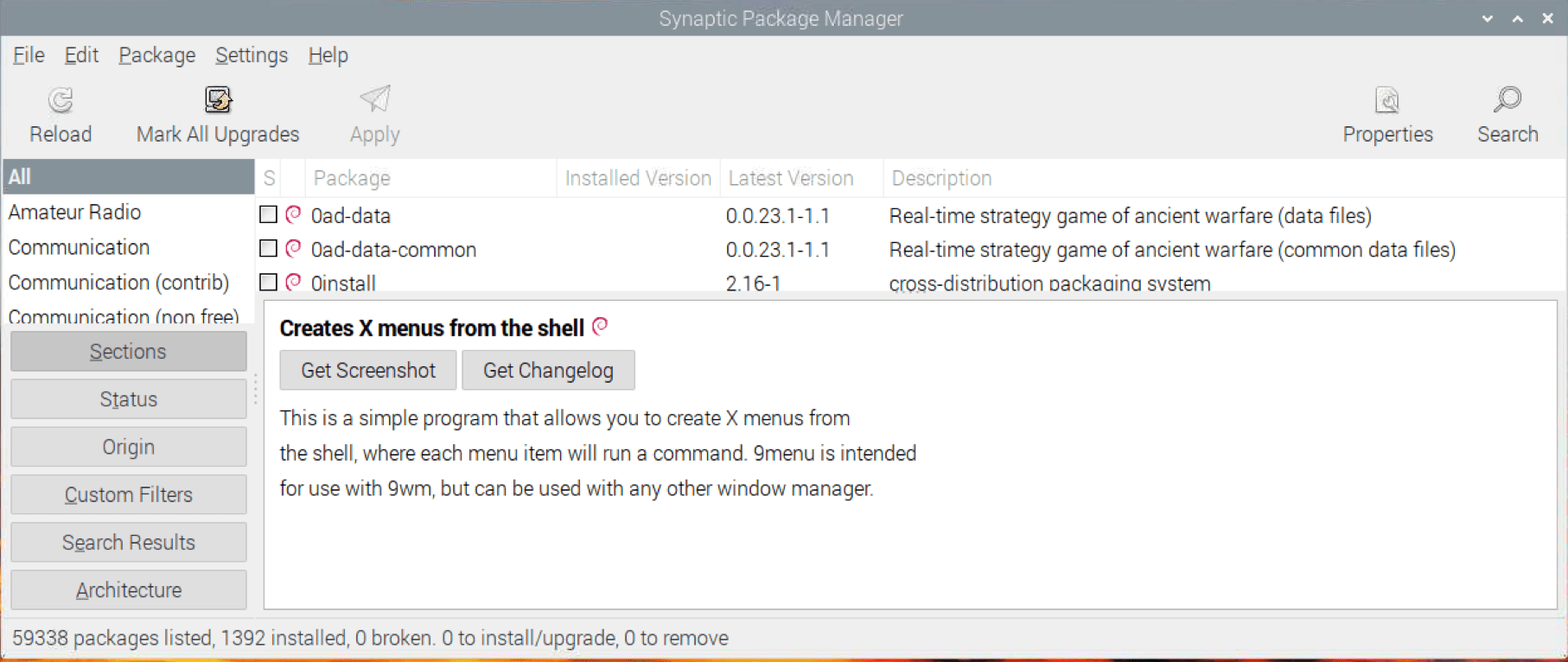 synaptic package manager 