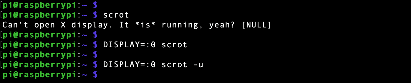 use scrot over ssh