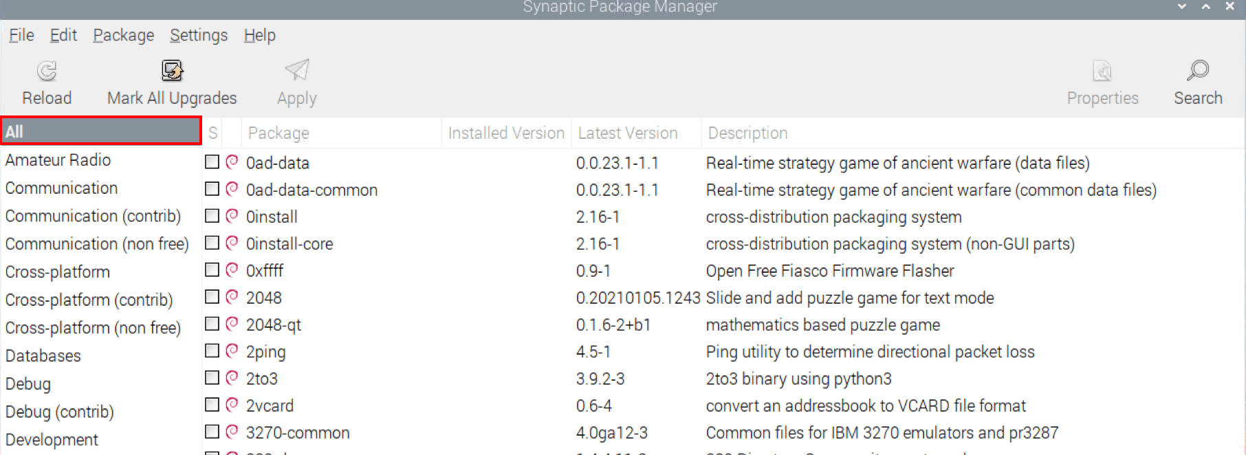 view installed packages 