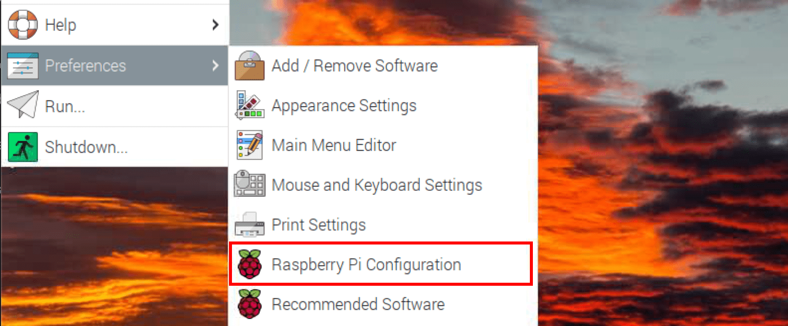 launch the raspi config tool