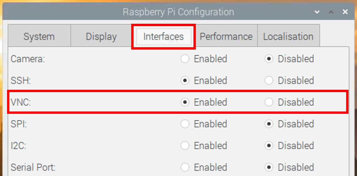 enable vnc gui