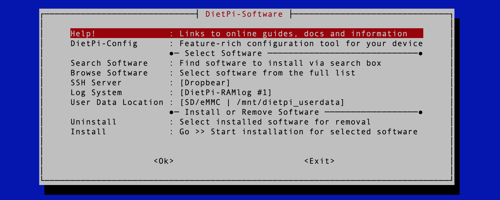 dietpi software