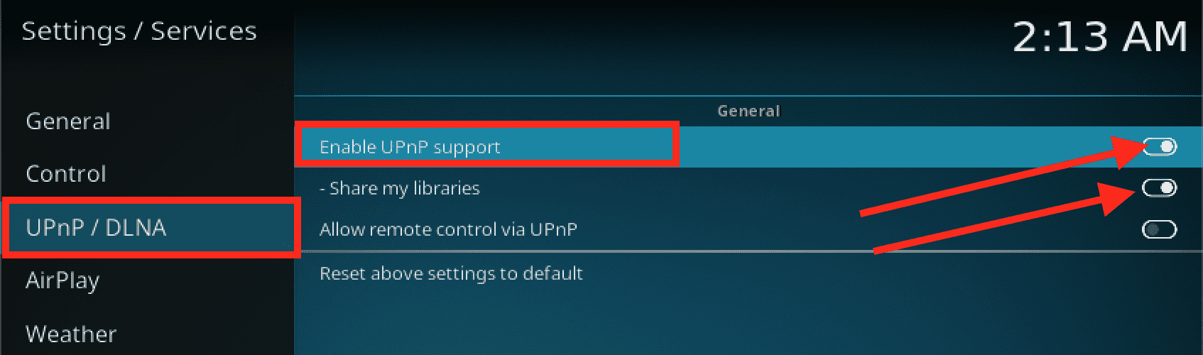 enable upnp