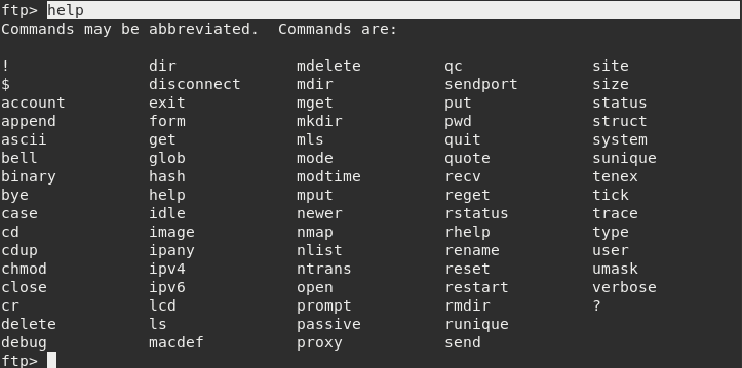 ftp help command