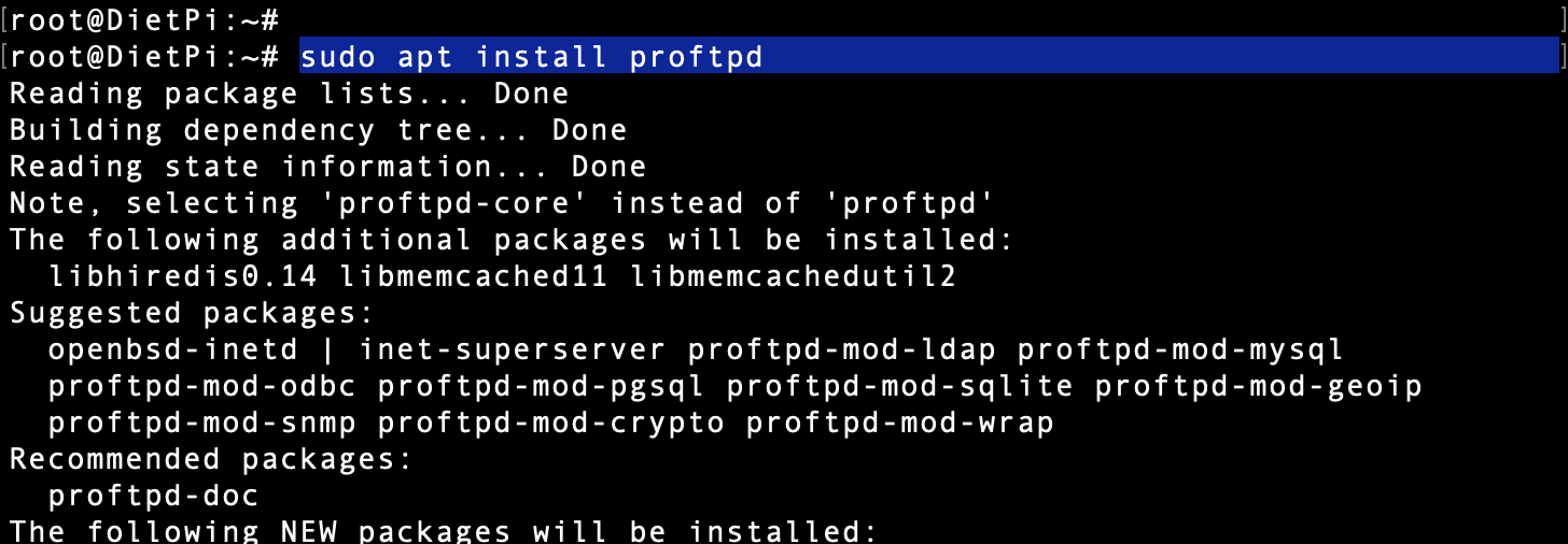 install proftpd