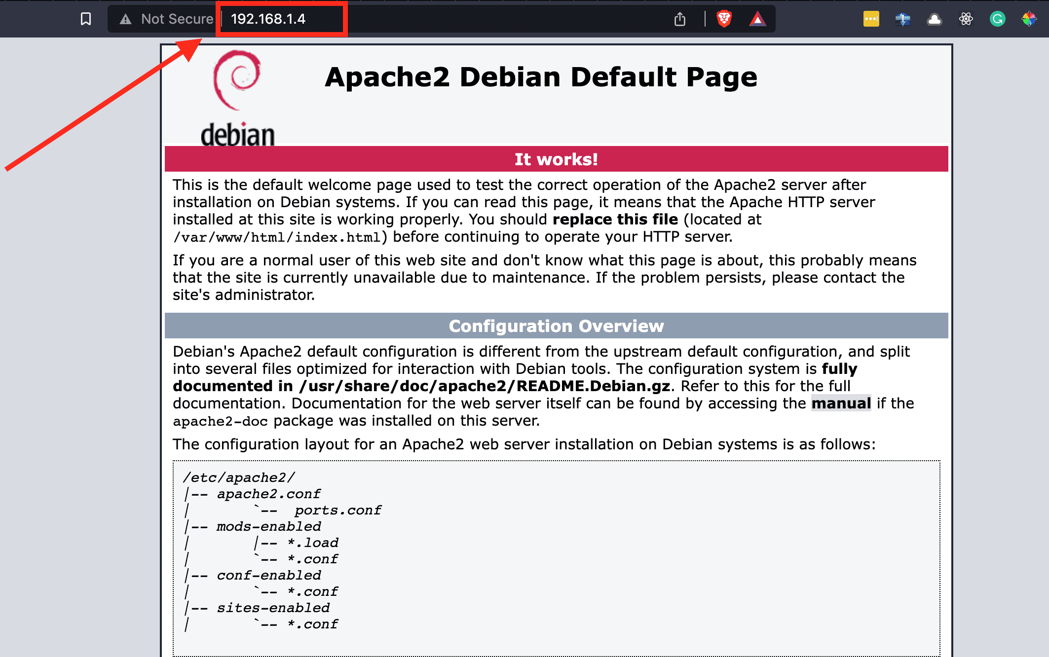 verify apache installation