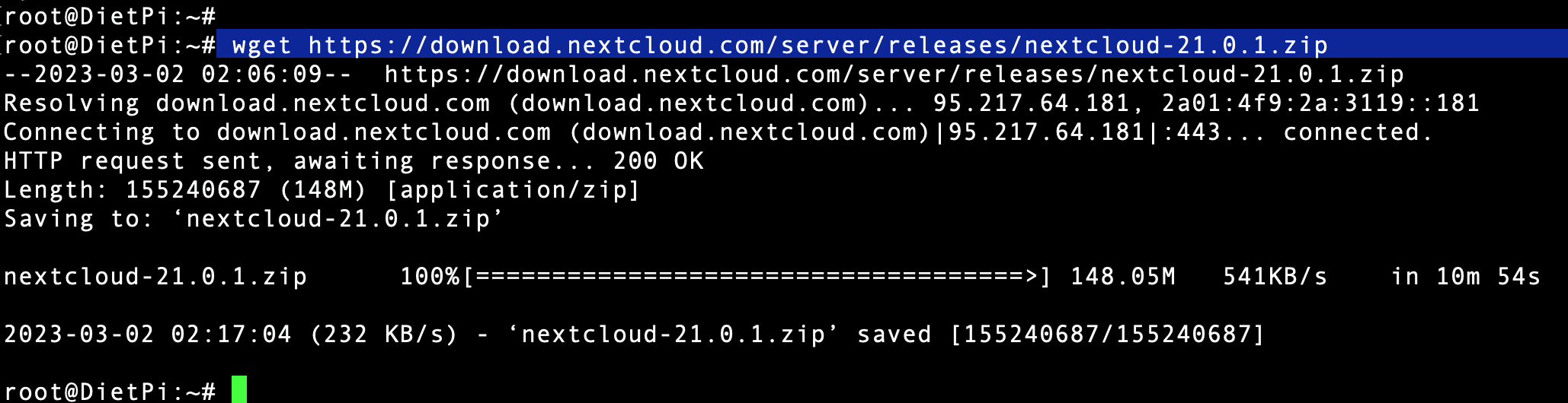 download nextcloud zip file