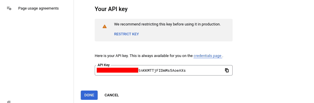 api key