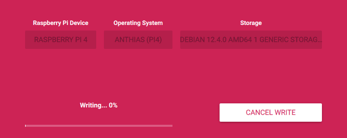 download and write image to sd card