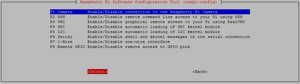 enable camera config