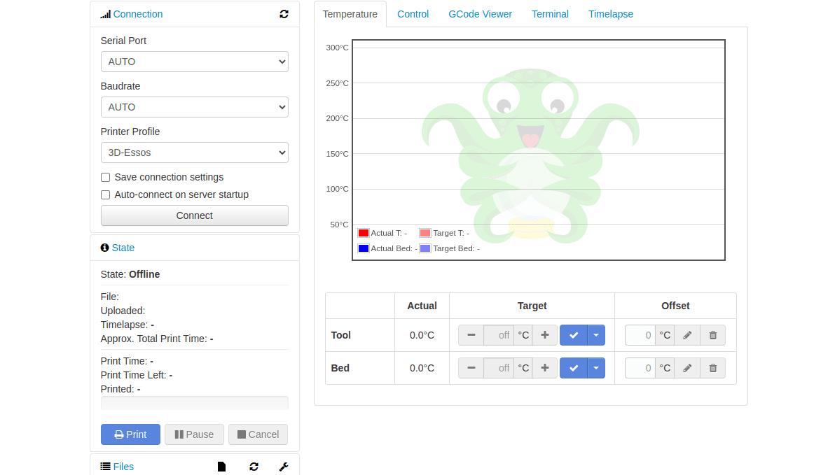 octoprint dashboard