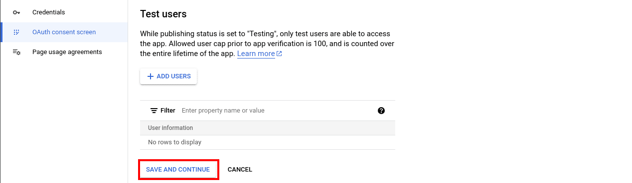 test users